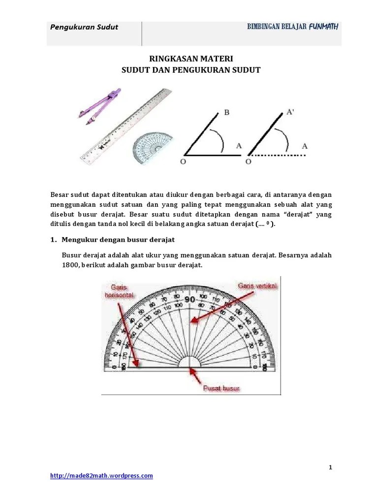 Sudut Dan Pengukuran Sudut SD Kelas 5 | PDF