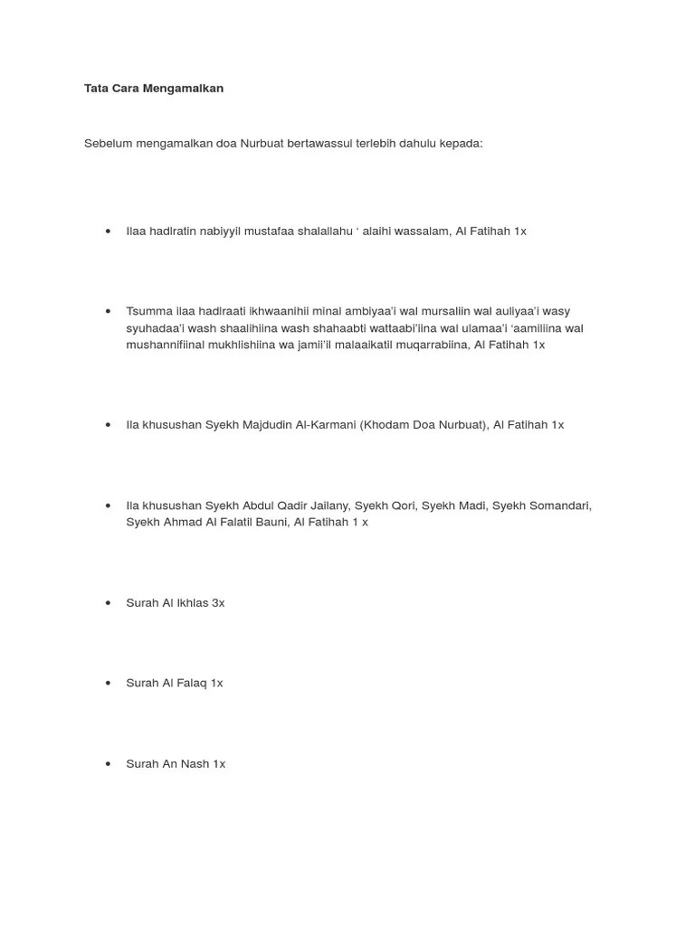 Tata Cara Mengamalkan Do&rsquo;a | PDF