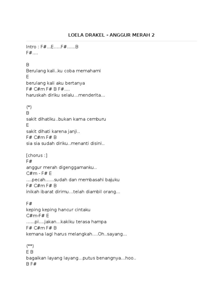 Kunci Gitar Anggur Merah Digenggamanku