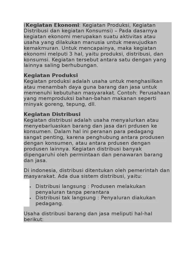 Kegiatan Ekonomi | PDF