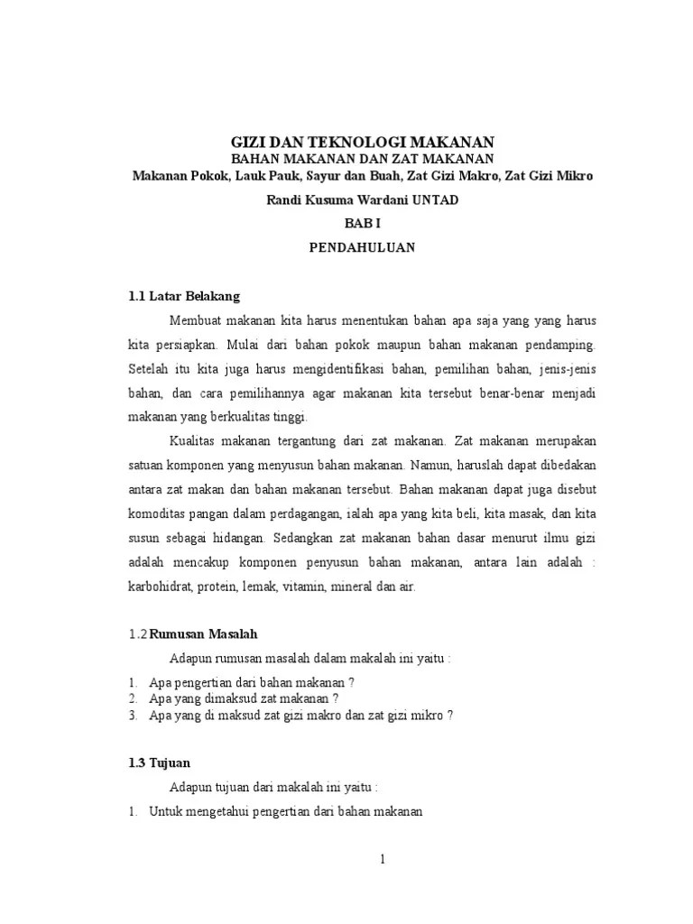 Bahan Makanan Dan Zat Makanan | PDF