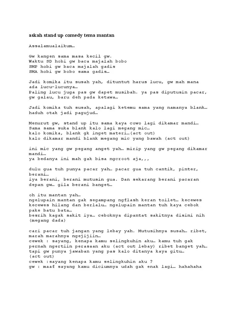 Terbaru 10 contoh naskah materi stand up comedy terlucu rejeki nomplok sutradara film pelawak sutradara. Naskah Stand Up Comedy Tema Sekolah Dengan