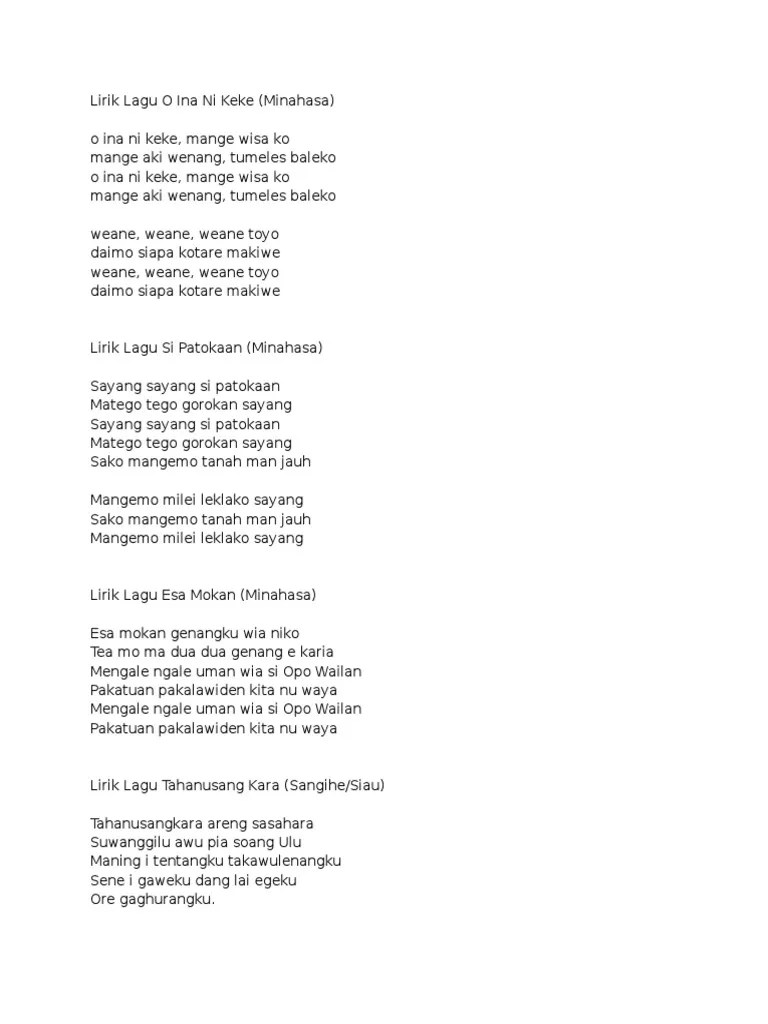 Dapatkan lirik lagu lain oleh peterpan di kapanlagi.com Lirik Lagu Minahasa Pdf