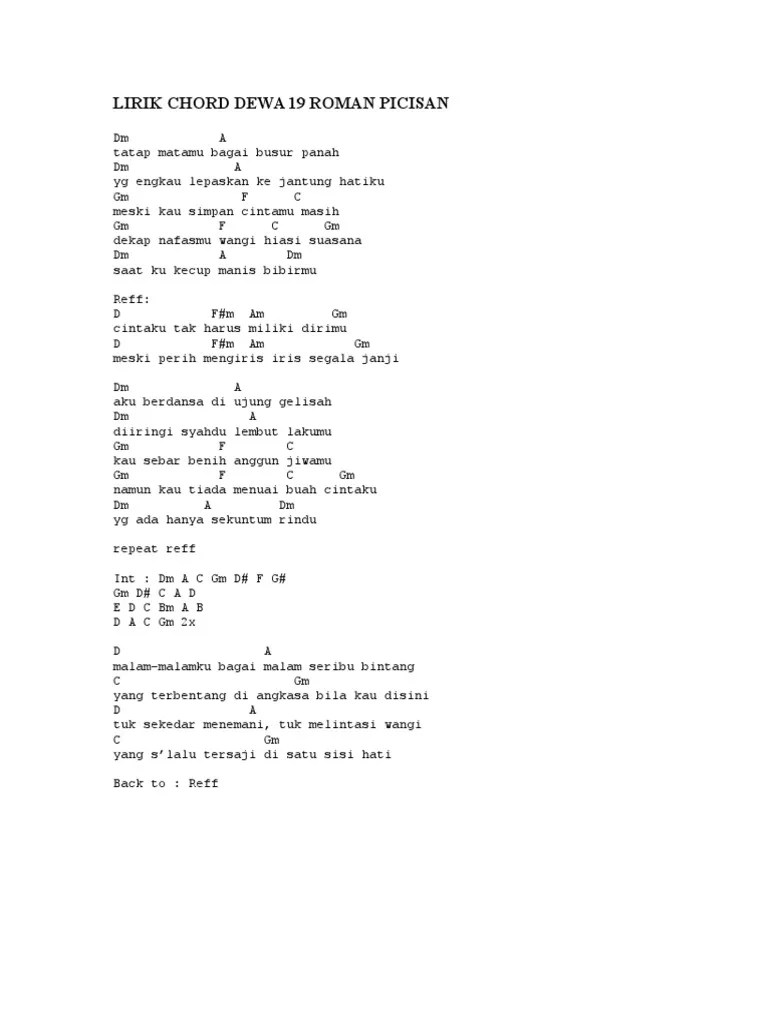 Chord Gitar Lagu Roman Picisan Chordtela