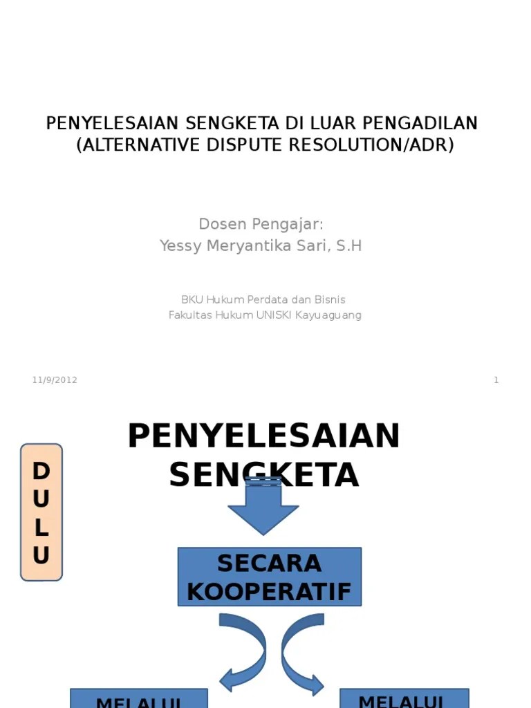 Slide Mata Kuliah Adr | PDF