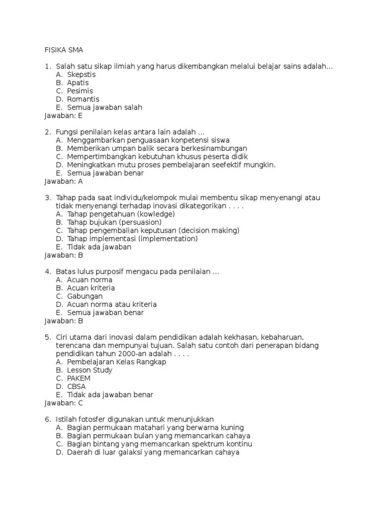 Soal Ukg Fisika 2015 Sma