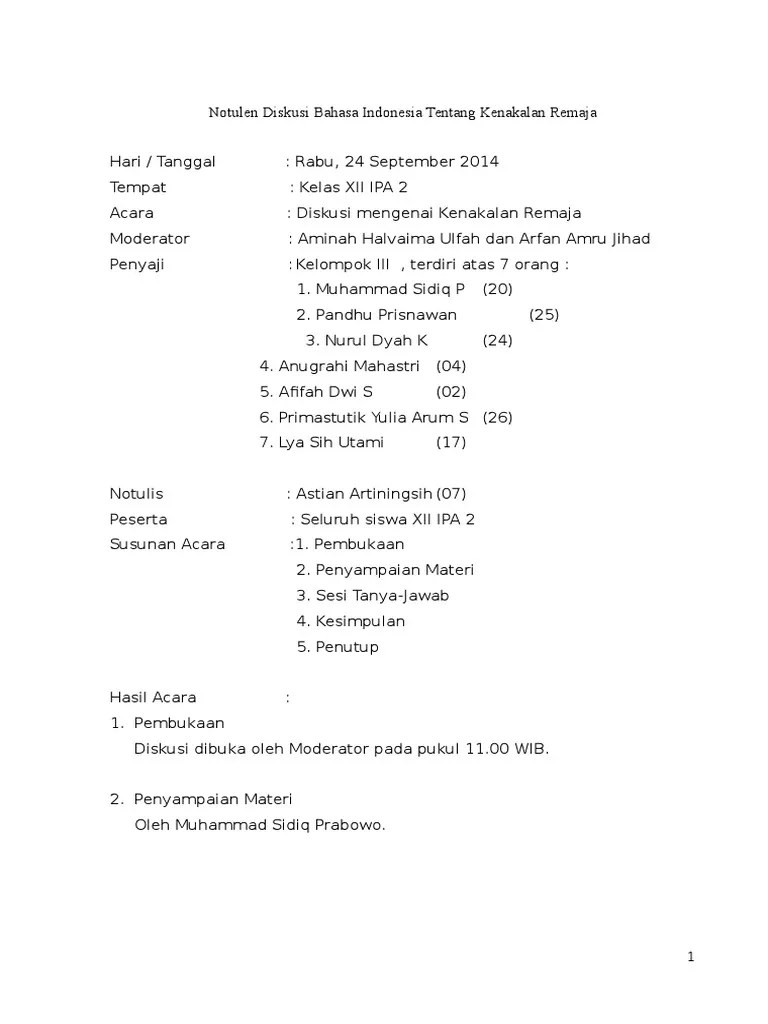 1 makalah perkembangan bahasa indoneisa diajukan sebagai tugas mata kuliah. Contoh Makalah Bahasa Indonesia Kenakalan Remaja Contoh Surat