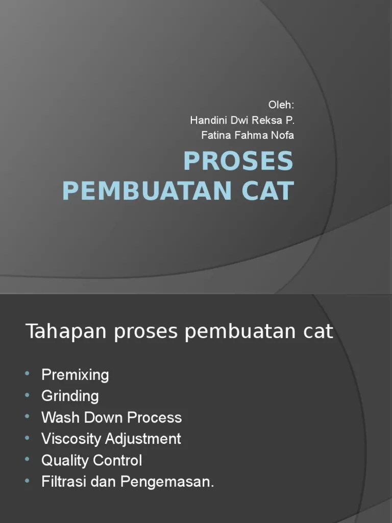 Proses Pembuatan Cat | PDF