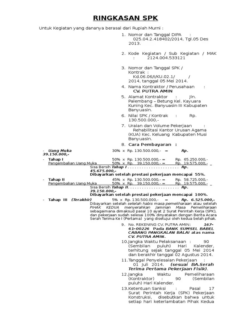 Contoh Berita Acara Tagihan Termin | PDF