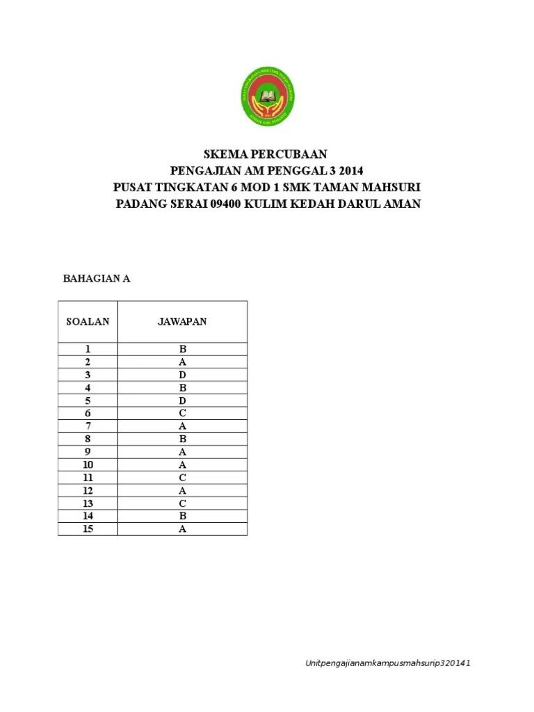 Asas penentuan dasar luar malaysia · dasar berkecuali (hbgn dua hala tanpa. Skema Percubaan Pengajian Am Penggal 3 2014 1 Pdf