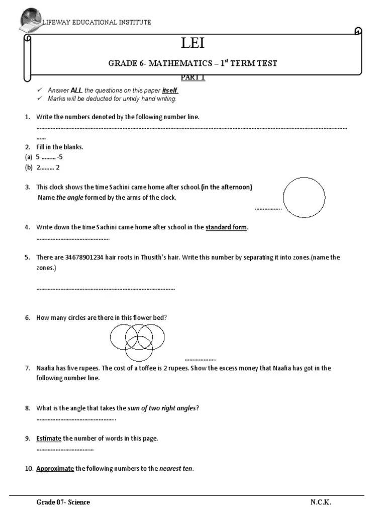 grade 8 maths past papers in tamil medium maths past