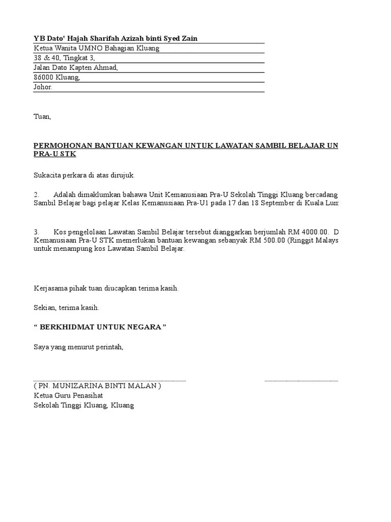 Aug 13, 2019 · gambar contoh surat rasmi untuk membuka akaun bank yang baik dan benar 2019. Surat Permohonan Bantuan Kewangan Pdf