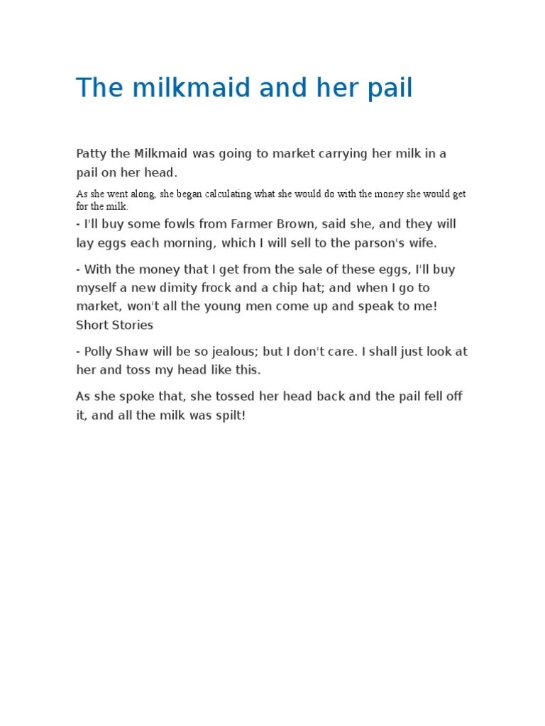 The Milkmaid and Her Pail | PDF