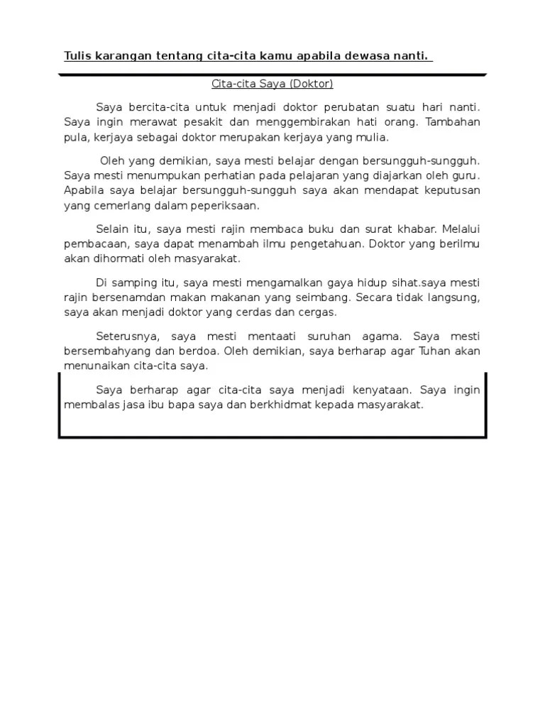 Download word search on kerjaya impian saya kis. Contoh Karangan Kerjaya Impian Saya Mariodsxz