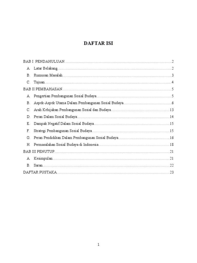 Makalah Pembangunan Sosial Budaya | PDF