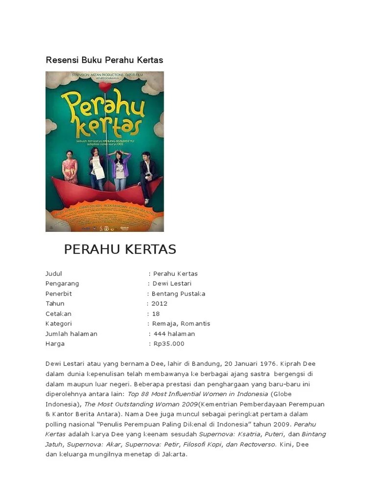 Resensi Novel Perahu Kertas Dewi Lestari – Lakaran