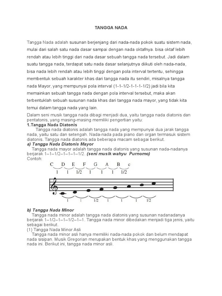 Sementara itu, jenis tangga nada diatonis minor hanya menggunakan nada. Tangga Nada Pdf