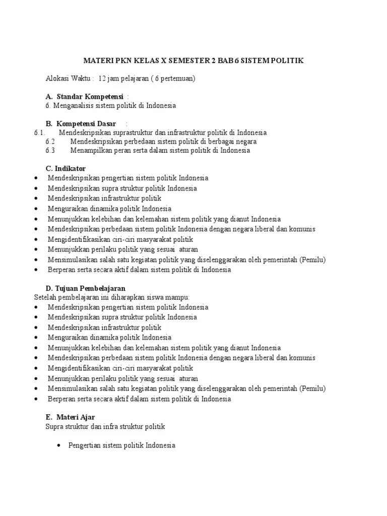 Suprastruktur Dan Infrastruktur Sistem Politik Indonesia