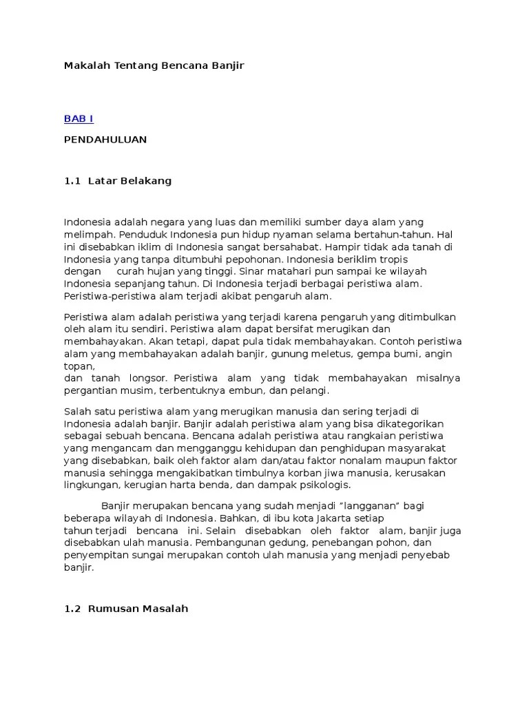 Makalah Tentang Bencana Banjir | PDF