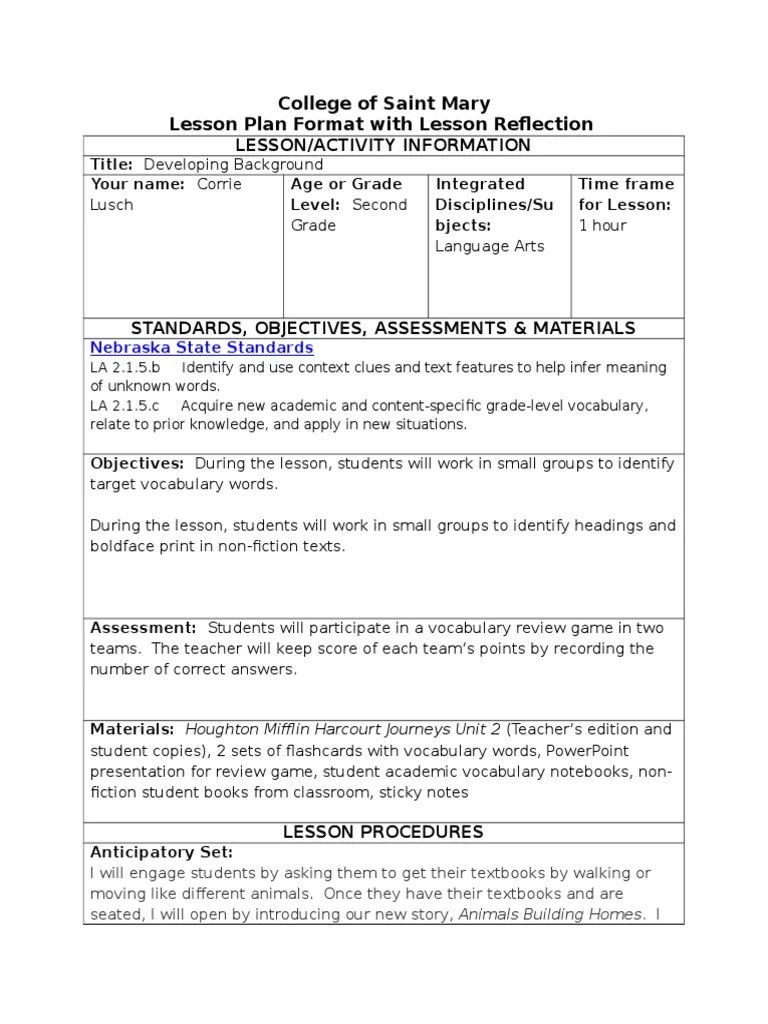 Develop and extend your child's learning through meaningful interactions and engaging activities in the way that best suits your family. Lessonplan 2 Pdf Lesson Plan Vocabulary