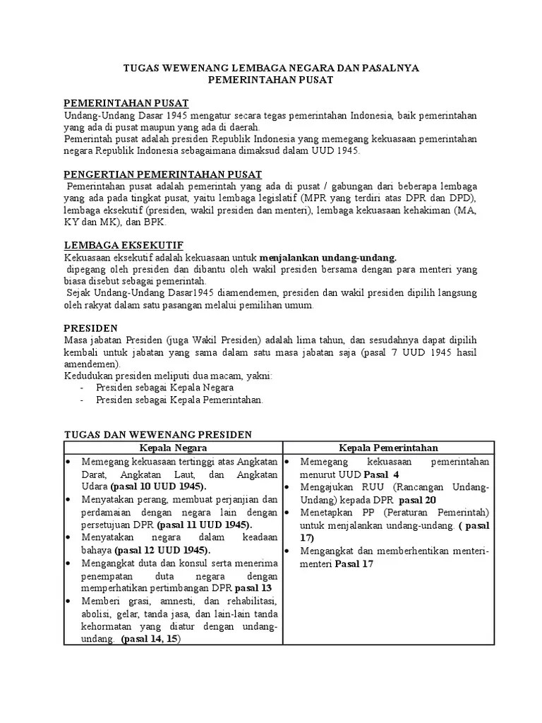 Tugas Kewenangan Legislatif | PDF