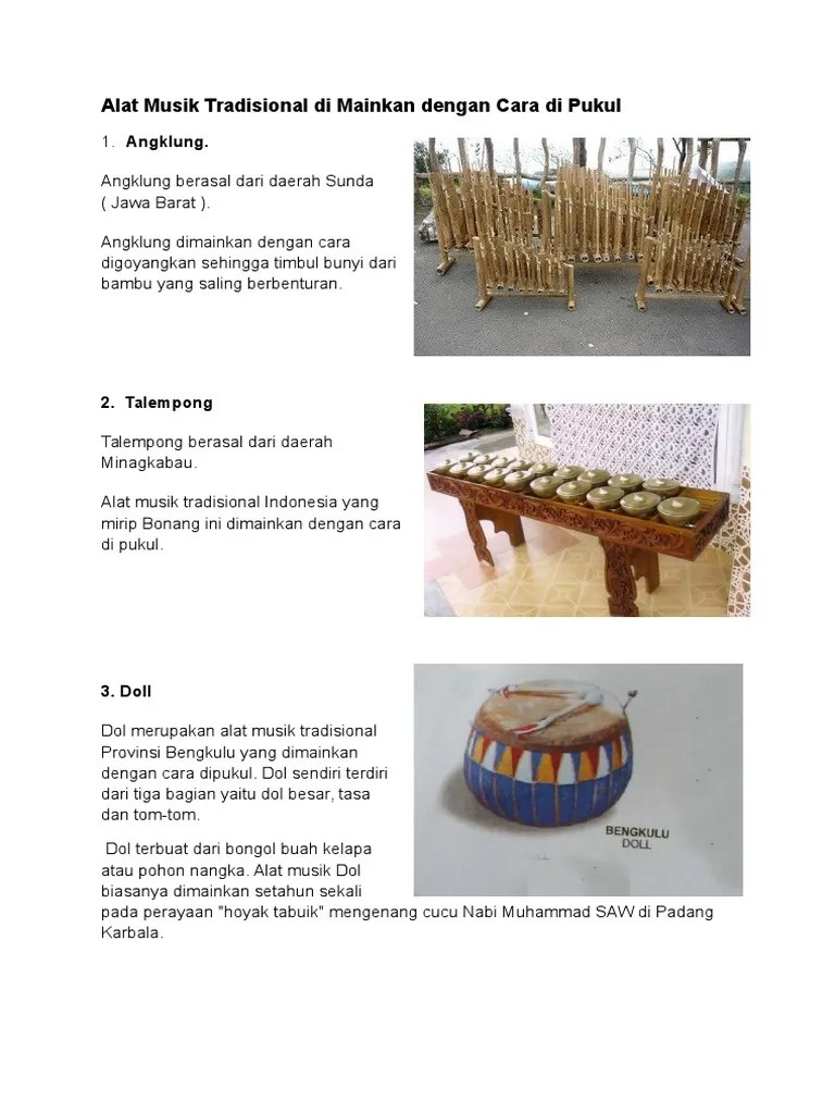 Alat Musik Saluang Dan Talempong Berasal Dari Daerah