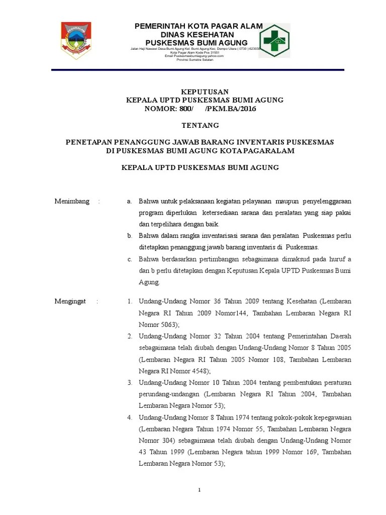 Memberikan pelayanan dan penanganan pengaduan lampiran . Sk Pengurus Barang Beinyu Com