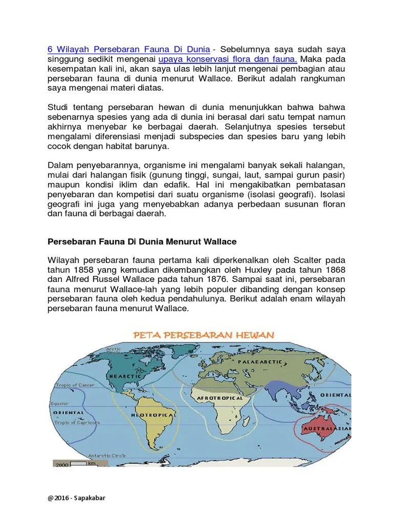 Persebaran Fauna Di Dunia | PDF