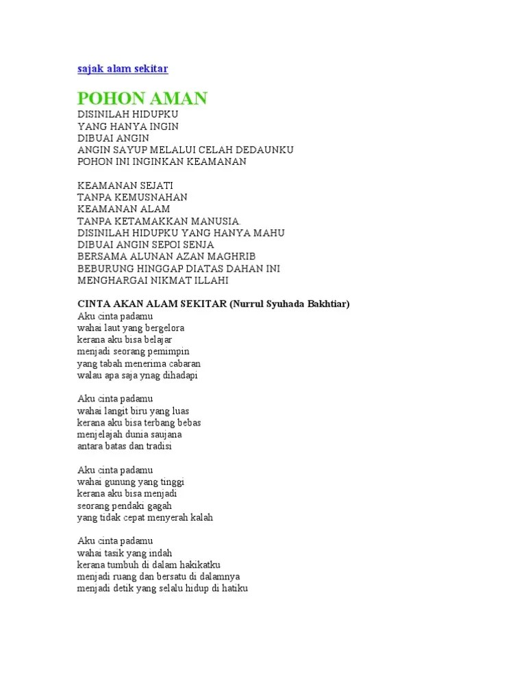 Keindahan alam ini · 2. Sajak Alam Sekitar Pdf