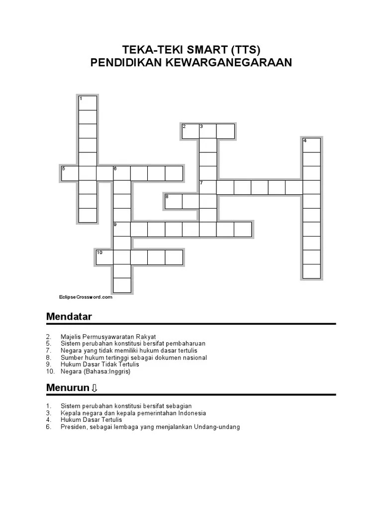 This interactive crossword puzzle requires javascript and any recent web browser . Teka Teki Pramuka Blog Materi Pramuka