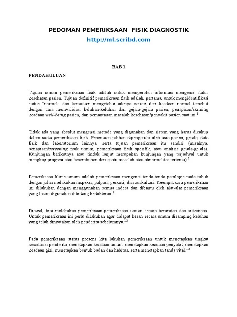 Pedoman Pemeriksaan Fisik Diagnostik | PDF