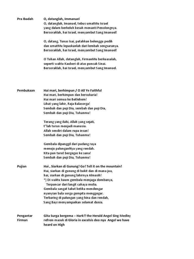 Lirik Lagu Lagu Natal - Christmas Lyric | PDF