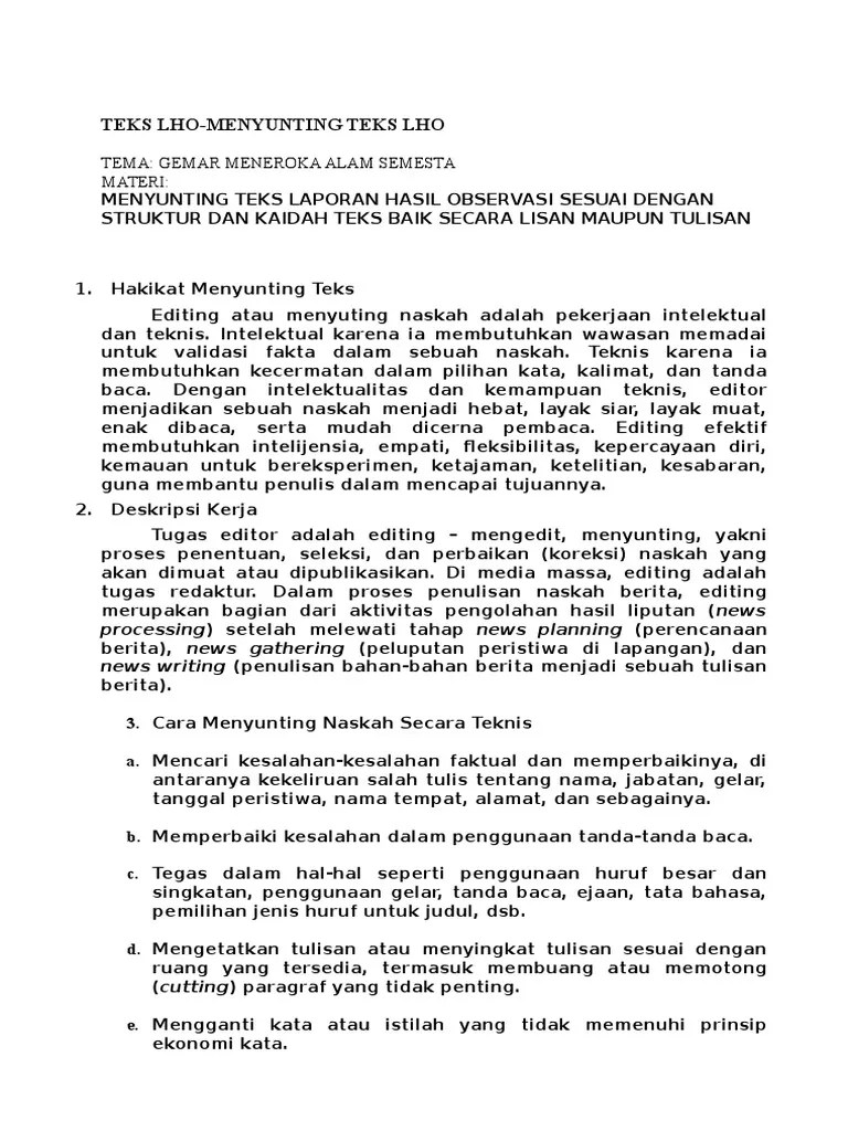 Menyunting Teks LHO | PDF