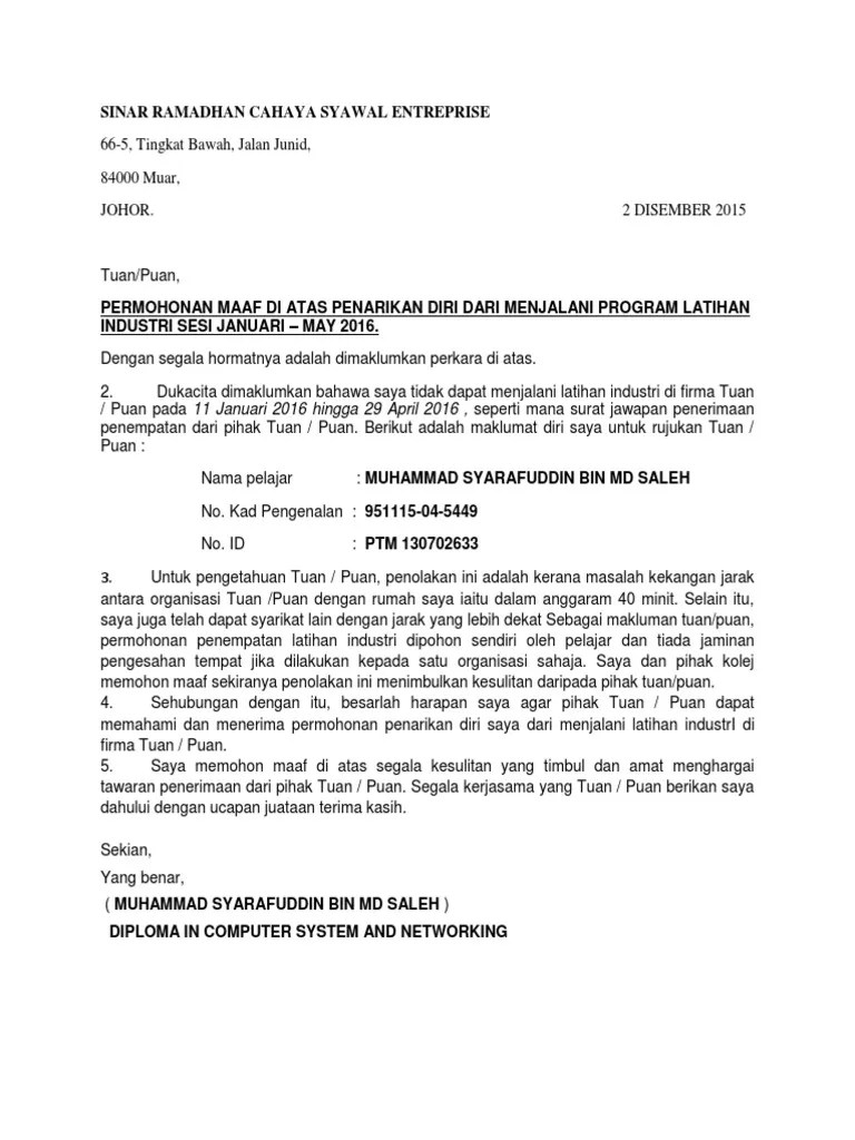 The collection that comprising chosen picture and the best amongst others. Contoh Surat Setuju Terima Tawaran Latihan Industri