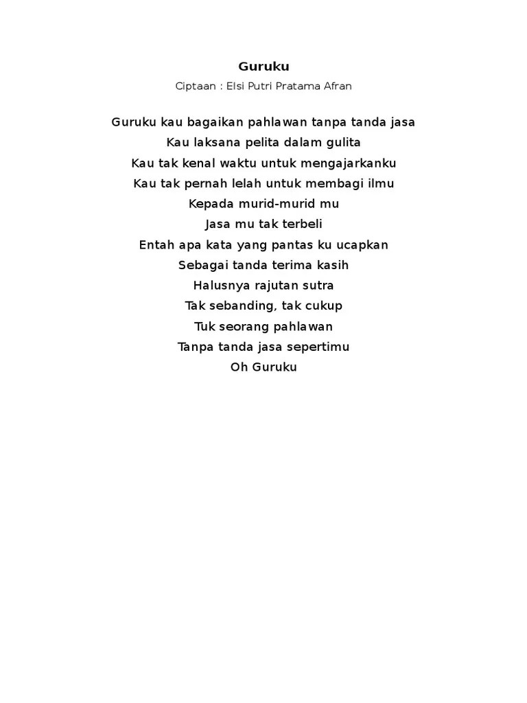 Contoh Puisi Pahlawan Tanpa Tanda Jasa - KT Puisi