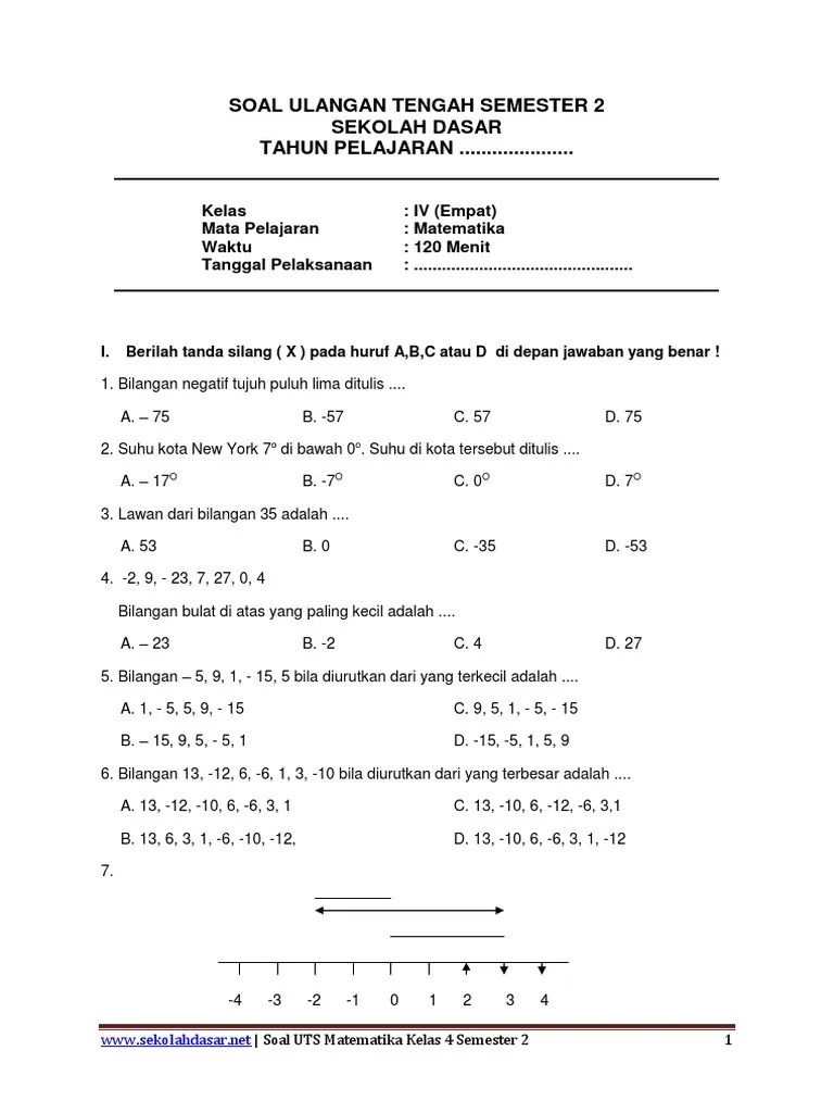Buku matematika kelas 4 sd kurikulum 2013 penerbit gap. Contoh Soal Soal Matematika Kelas 4 Semester 2 Kurikulum 2013 Pdf