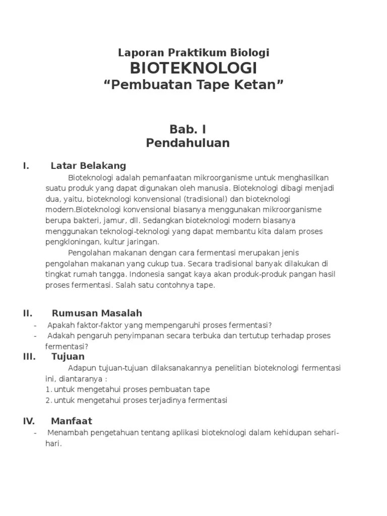 Kumpulan Laporan Pembuatan Tape Singkong – Goreng