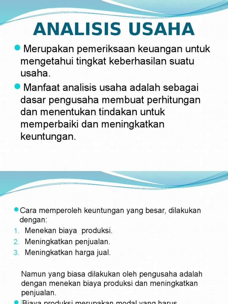 Analisis Usaha Dalam Wirausaha | PDF