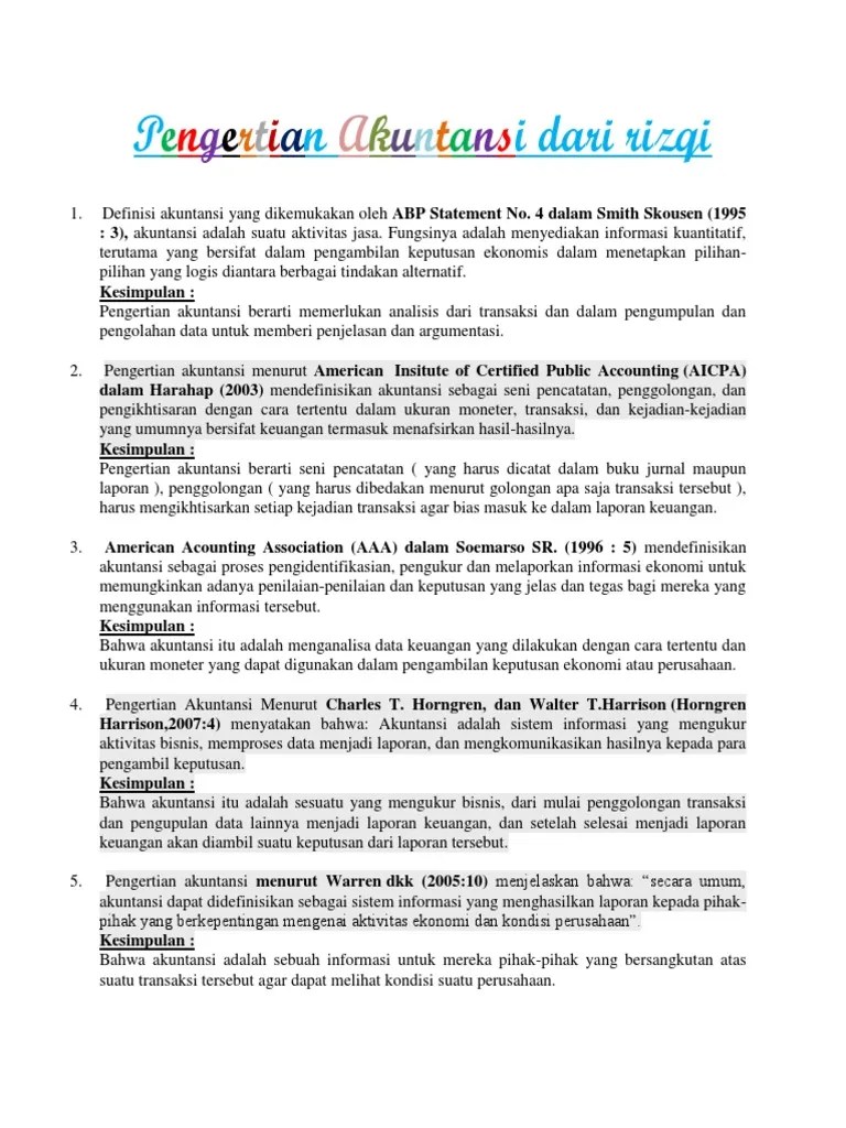 Perbedaan Definisi Akuntansi Menurut Aicpa Dan Aaa - Tips Membedakan