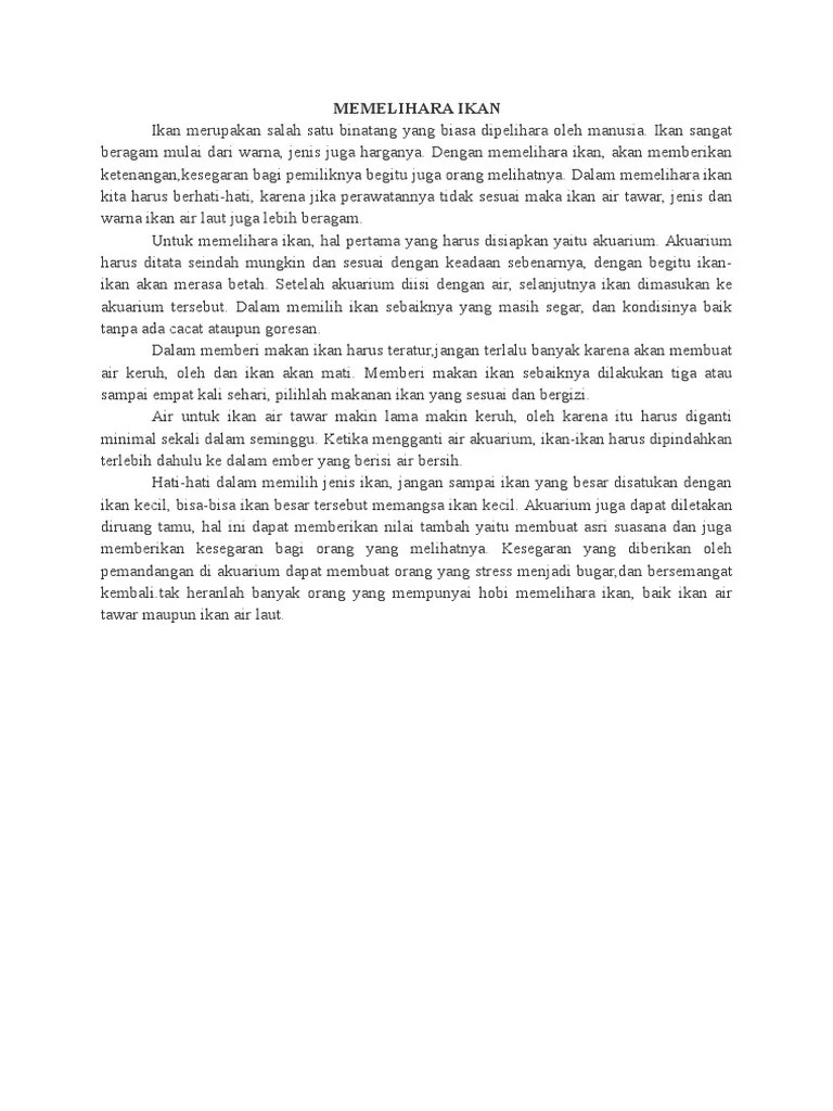 Karangan MEMELIHARA IKAN | PDF