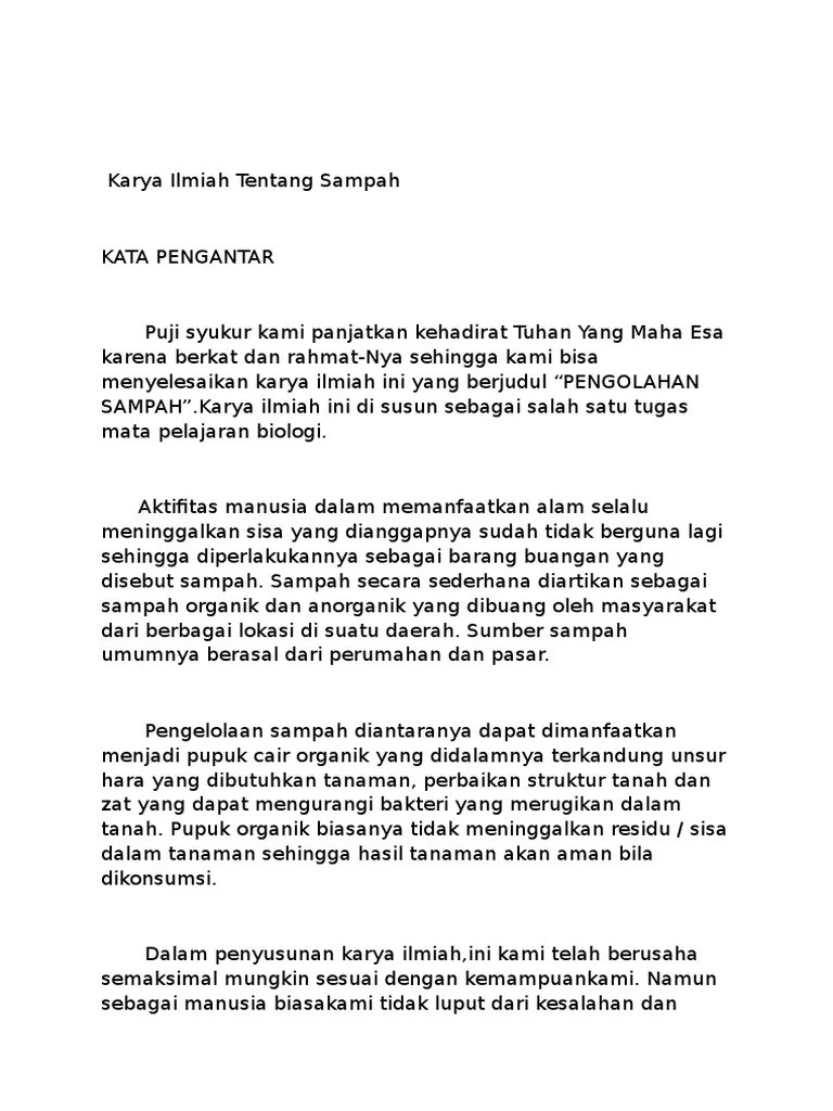 Karya Ilmiah Tentang Sampah | PDF