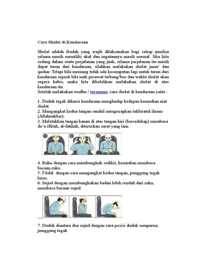 Cara Sholat Di Kendaraan | PDF