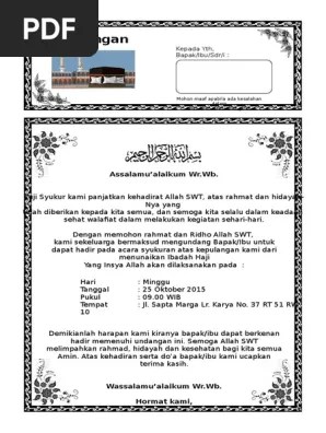 Undangan walimatussafar umroh mursyid dengan gambar undangan. Contoh Surat Syukuran Pulang Haji Pdf