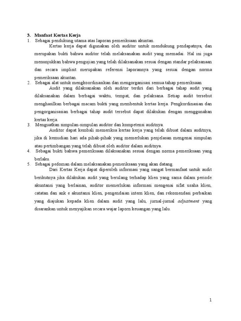 Manfaat Kertas Kerja | PDF