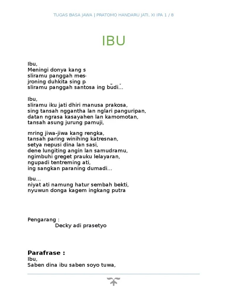 Geguritan Tema Ibu – Beinyu.com