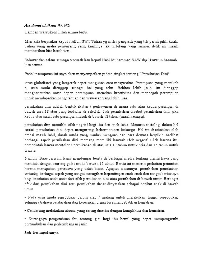 Twibbon hari santri 2021 png, berikut linknya gratis dan cara memakai. Pidato Pernikahan Dini Pdf