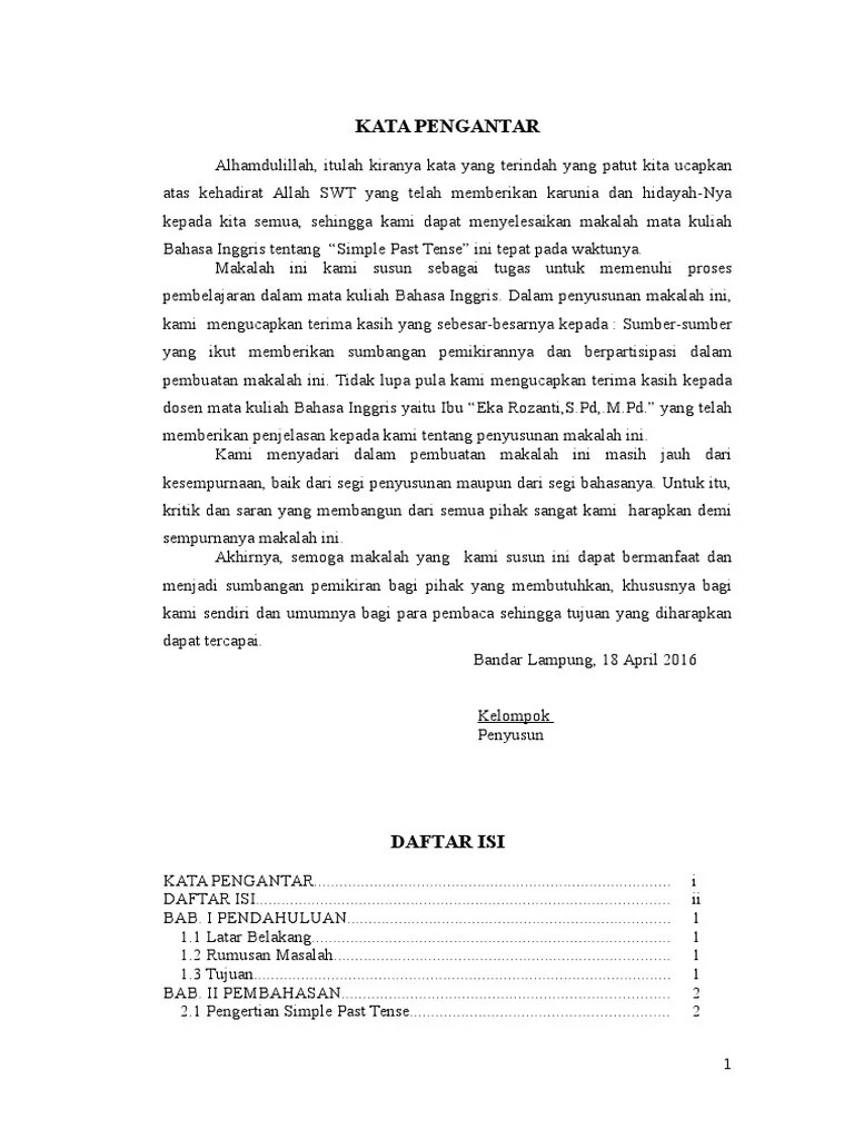 Contoh Makalah Bahasa Inggris Tentang Past Tense - Kumpulan Cara Tips dan  Tutorial Apapun
