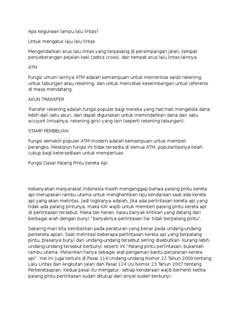 Apa Kegunaan Lampu Lalu Lintas | PDF