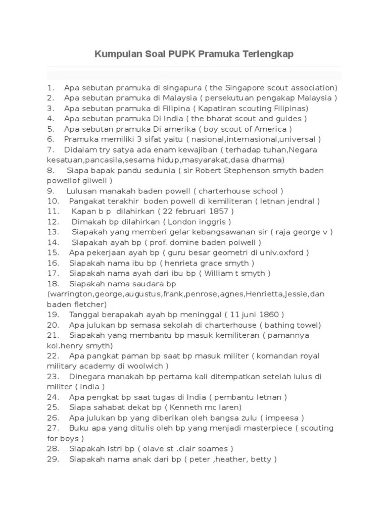 Soal Tentang Ad Art Pramuka