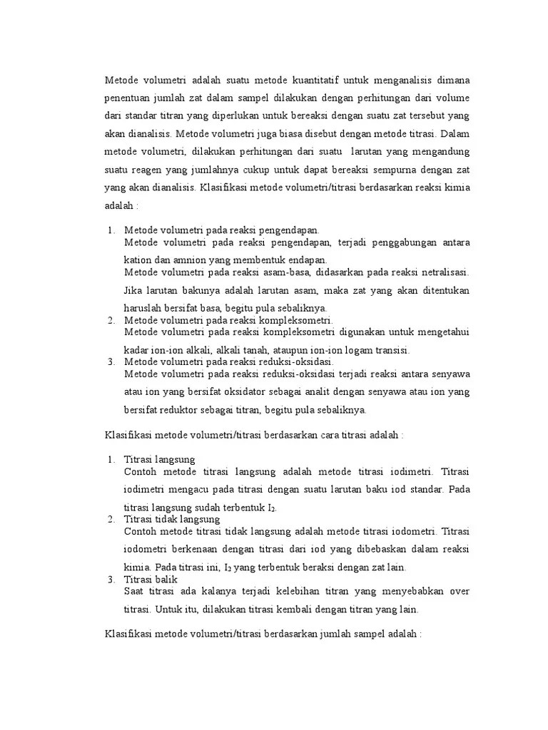 Metode Volumetri | PDF